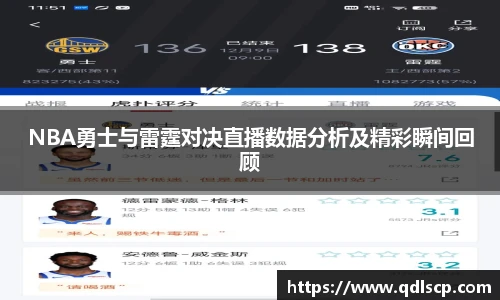 NBA勇士与雷霆对决直播数据分析及精彩瞬间回顾